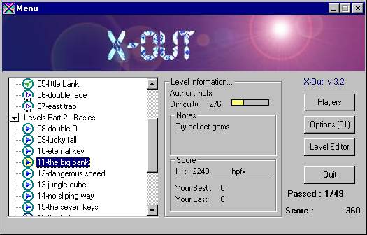 X-Out main menu